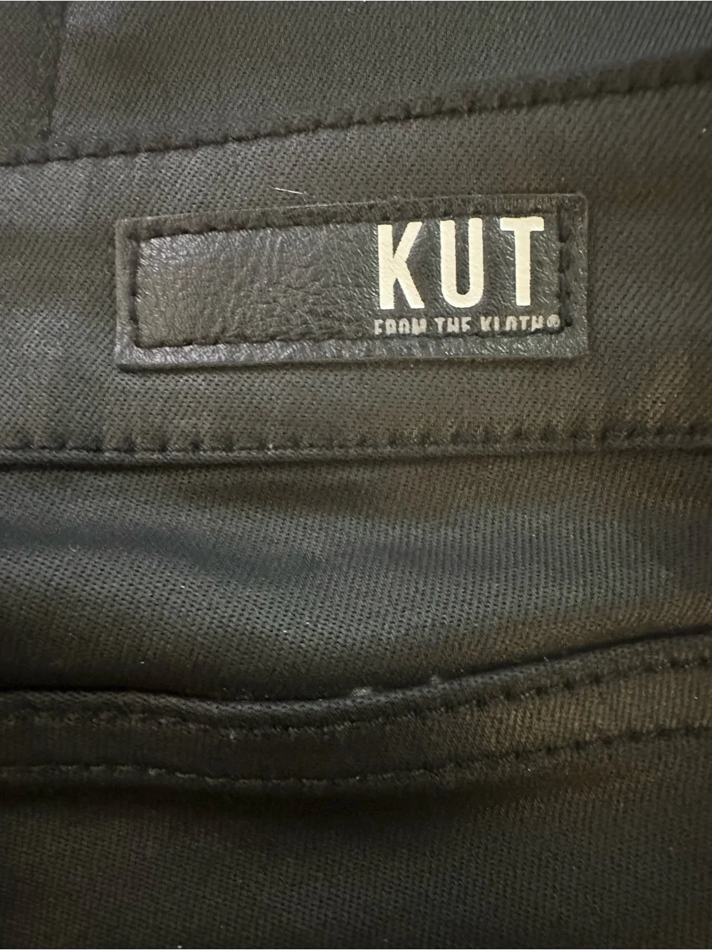 Kut from the Kloth Vegan Leather Skinny/Straight Jeans in a Size 12
